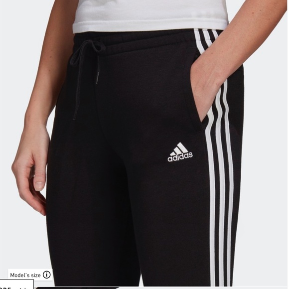 Adidas Women's Essentials 3-Stripes Fleece Jogger Sweatpants/BLACK/Size M - Picture 4 of 9